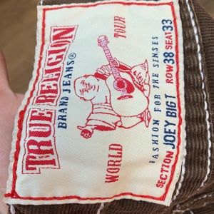 True Religion MENS dark brown corduroy jeans